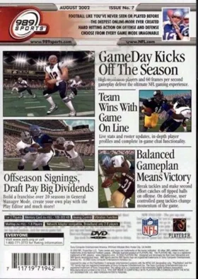 NFL GameDay 2003 box cover back